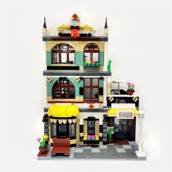 

zhegao moc block ql0936 creator street view series rome restaurants 1186pcs building blocks bricks education toys sets267h