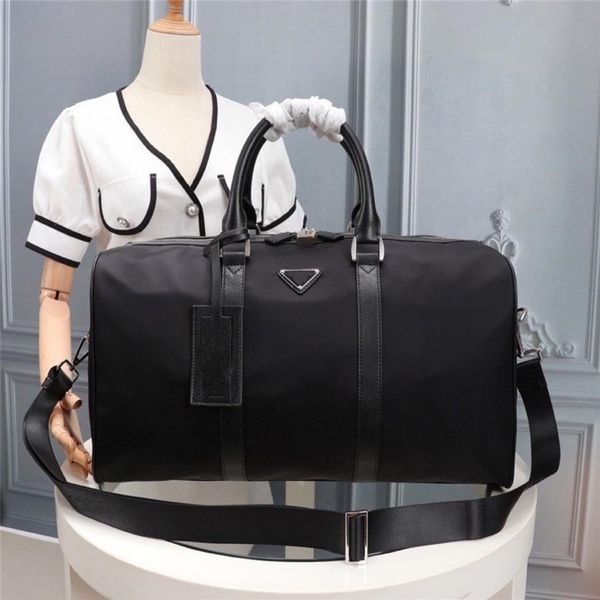 

duffel bags for men zipper large capacity soft handle horizontal square luggage black shoulder travel bag womens handbag119165v
