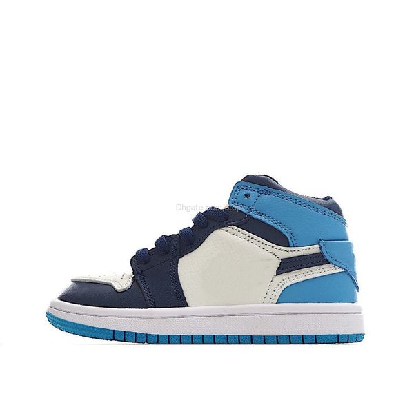 

2022 kids 1 high toddler basketball shoes 555088-140 obsidian unc white black sport girls boys children students sneakers us size 7.5c-5y eu