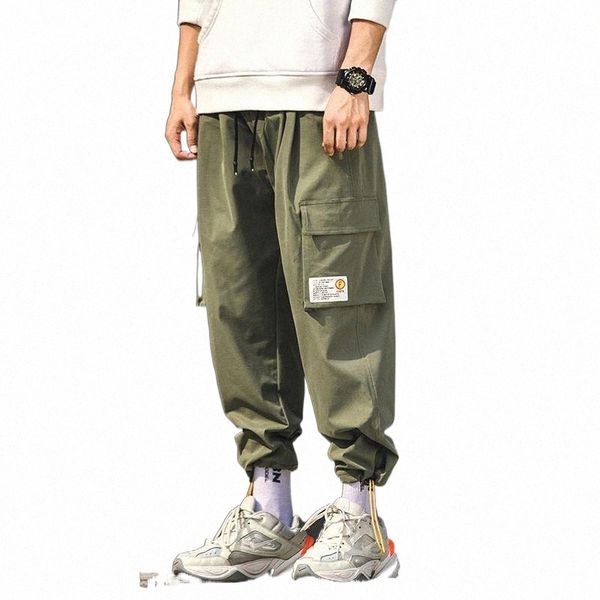 

men's pants japan style fashion men's pants plus size baggy streetwear joggers pant hip hop loose trousers solid drawstring harem, Black
