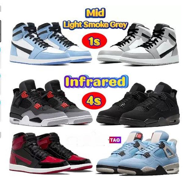 

2022 basketball shoes man woman mens sneakers 1s 4s unc shadow hyper royal dark mocha university blue twist bordeaux high men women trainers