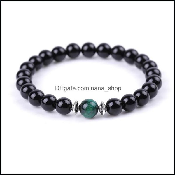 

charm bracelets men green tiger eye stone bracelet buddha lotus charms handmade 8mm balck beads bracelets summer women j dhseller2010 dhhsa, Golden;silver