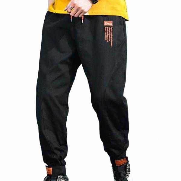 

men's pants men's pants mens fashionable cargo plus size loose tracksuit with tied feet trousers streetwear sweatpants pantalon ho, Black
