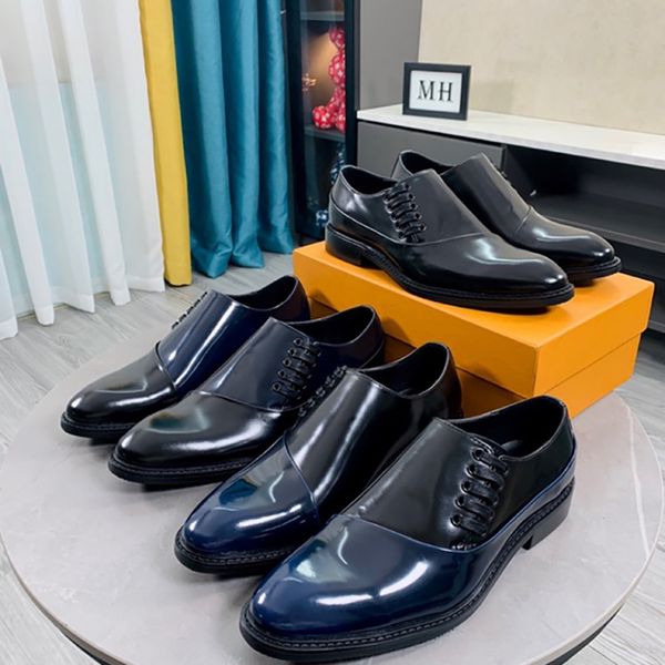 

classic men dress shoes real leather loafers mens luxury wedding shoe lace up low fashion casual designers shoes man with box size 38-45, Black