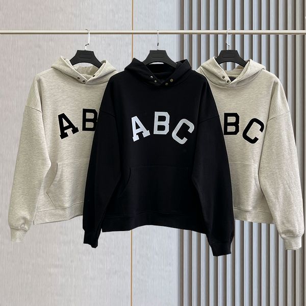 

mens hoodies sweatshirts fg abc hip hop hoodie mens and womens hoodie casual wear essential oversized sweatshirts long sleeves 220902, Black