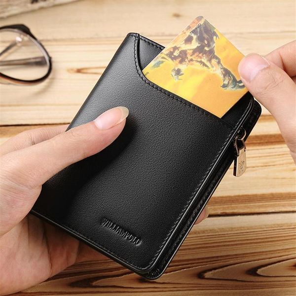 

brand genuine leather men wallet with card holder man luxury short wallet purse zipper wallets casual standard wallets257y, Red;black