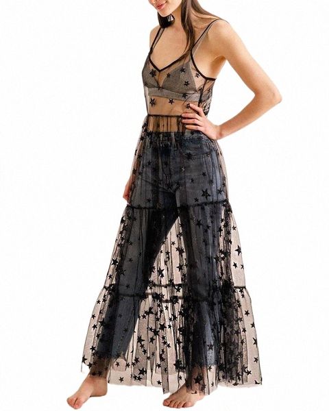 

casual dresses casual dresses women mesh sheer transparent dress stars sequin cover up v neck splicing see-through party clubwear beach 37e8, Black;gray