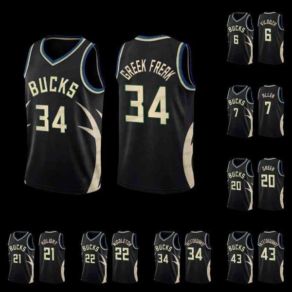 

basketball jerseys giannis 34 antetokounmpo greek freak basketball jersey 2022-23 classic edition khris 22 middleton jrue 21 holiday brook 1, Black;red