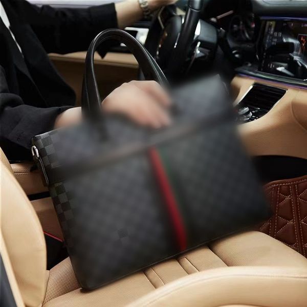 

briefcases 2022 new men's handbag business shoulder classic plaid handbag