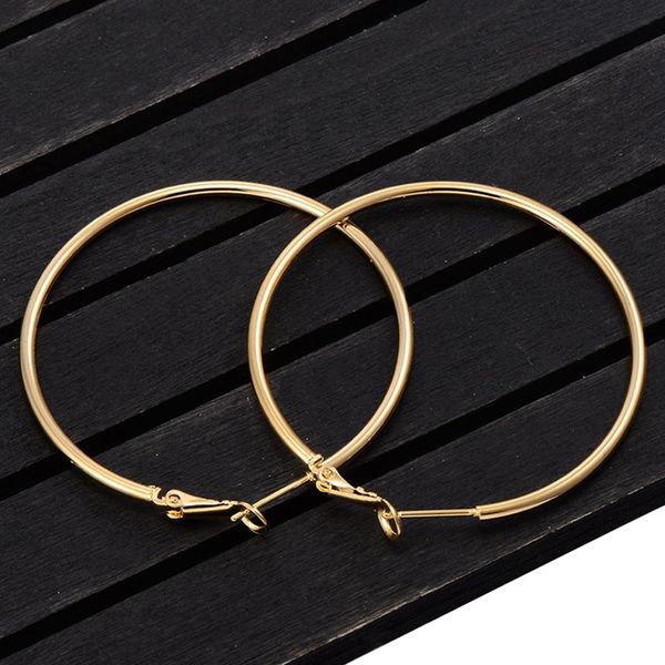

stud 40mm 60mm 70mm 80mm exaggerate circle flat hoop earrings simple party round lace for female jewelry, Golden;silver