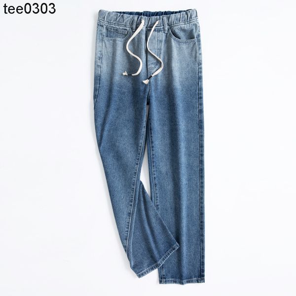 

men's casual hang jeans dyed korean jeans cotton jeans 2022ss, Blue