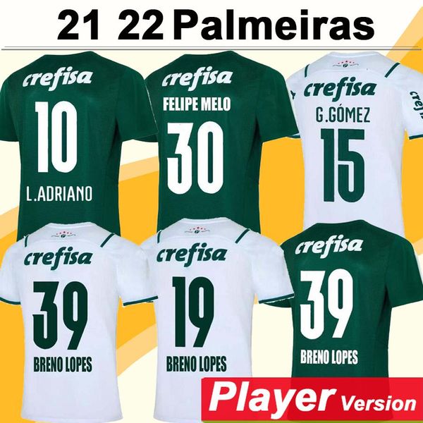 

college wear 21 22 palmeiras mens player version soccer jerseys g. gomez l. adriano ramirez b. henrique willian home away football shirt sho, Black