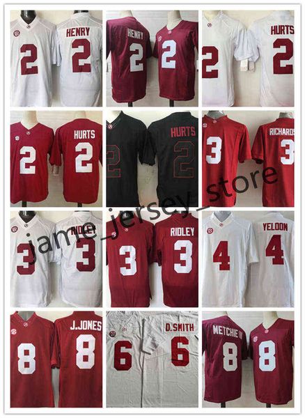 

american college football wear college ncaa alabama crimson tide football jersey 2 derrick henry 2 jalen hurts 3 trent richardson 3 ridley 4, Black