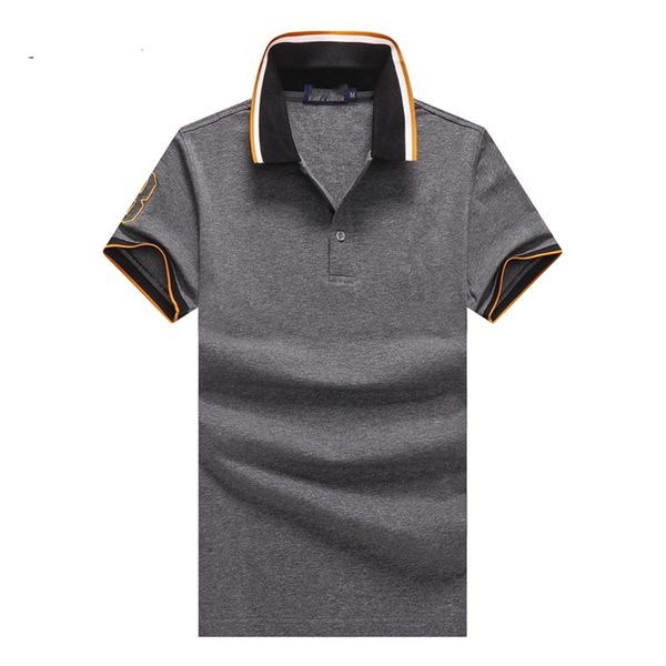 

wholesale 2257 summer new polos shirts european and american men's short sleeves casualcolorblock cotton large size embroidered fashion, White;black