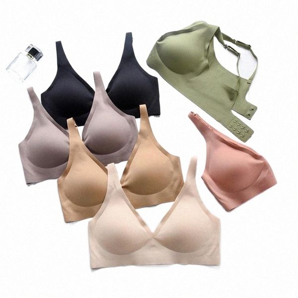 

bras bras plain muscle jelly strip seamless underwear women's small chest without steel ring closed bra p3dl#, Red;black