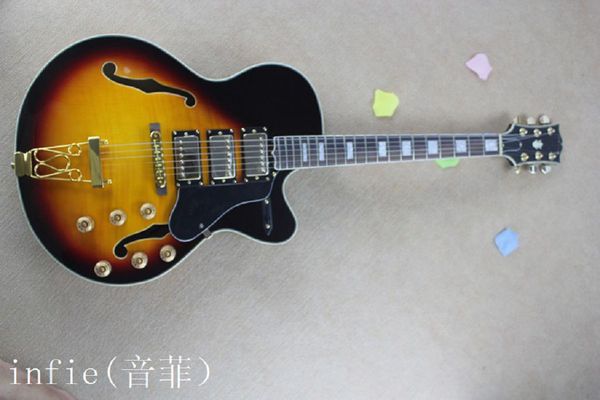 

wholesale price classic jazz hollow electric guitar with bigbys guitar custom shop