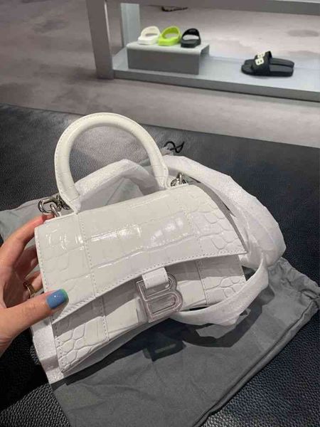 

balenciga's bag designer bags high definition b family crocodile pattern hourglass bag women's 2022 new single shoulder crossbody