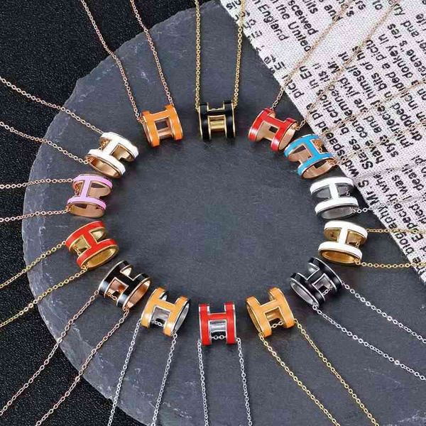

luxury h pendant necklace bracelet earrings women designer jewelry gold chain necklaces b66, Silver