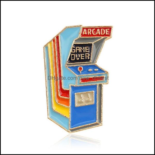 

pins brooches brooches jewelry game console "arcard over" pins cartoon ornament brooch video play childhood lapel badge cr newdhdh, Gray