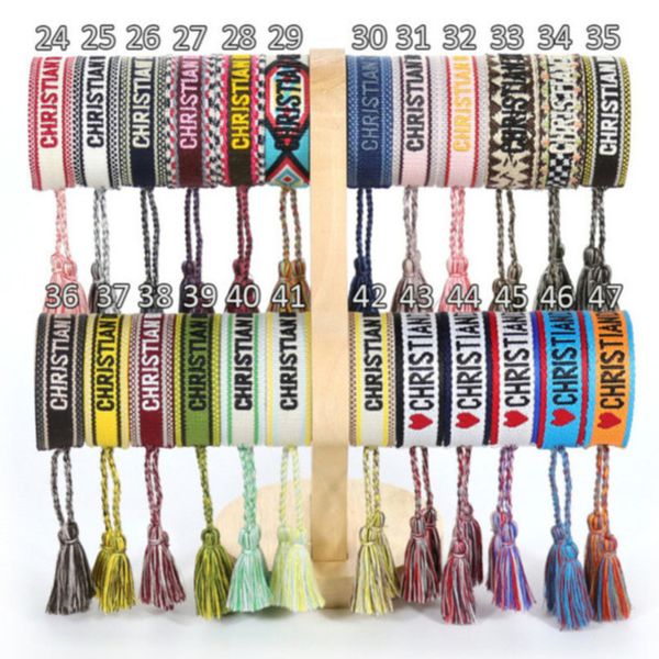 

fashion brand bracelets woven friendship for womens handmade braided luxury bracelet designers with tassel print embroidery mens jewelry ban, Golden;silver