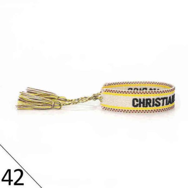 

brand fashion bracelets woven friendship for womens handmade braided luxury bracelet designers with tassel print embroidery mens jewelry ban, Golden;silver