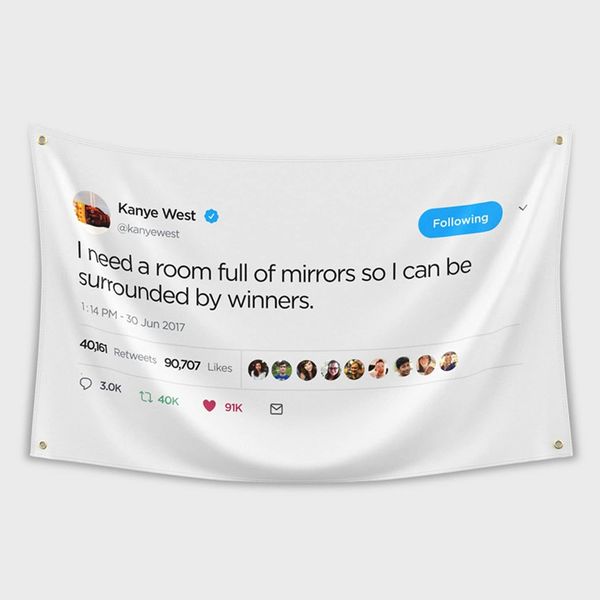 

kanye flag 3x5 ft funny poster man cave wall decor banner with brass grommets for president college dorm room bedroom living room decoration
