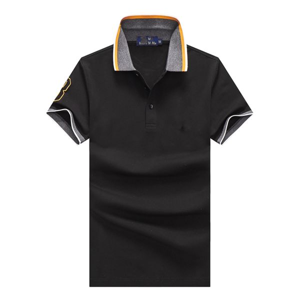 

wholesale 2039 summer new polos shirts european and american men's short sleeves casual colorblock cotton large size embroidered fashio, White;black