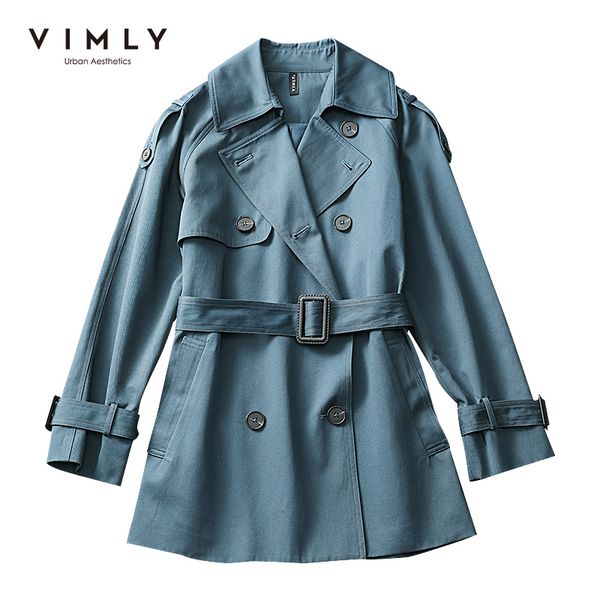 

women's trench coats vimly short coat for women autumn winter korean fashion lapel double breasted jacket with belt elegant female f890, Tan;black