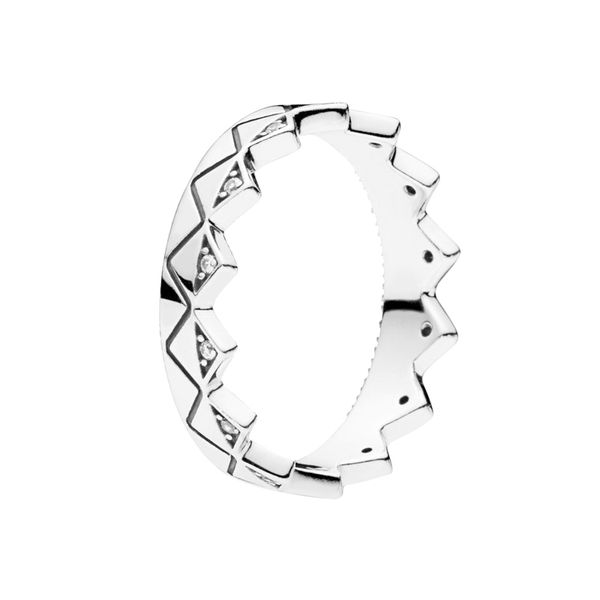 

real sterling silver geometric crown rings men womens wedding gift jewelry set for pandora yellow gold plated engagement ring with original, Slivery;golden