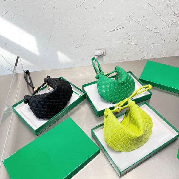

genuine leather knot bag weave cow split handmade sling bags luxury designer bags handbag dumplings package messenger