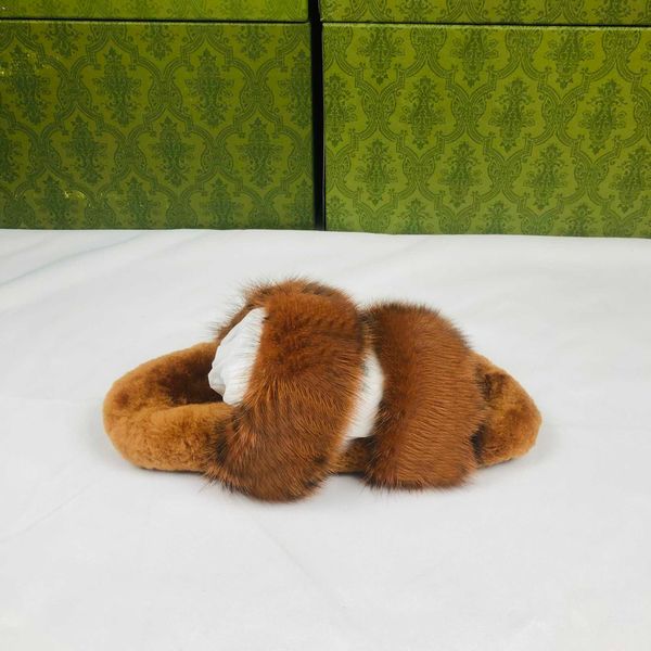 

slippers 2021ss women mink slippers pink brown warm cotton slipper fashion design casual mules rooming mocassions ladies flat minks fur slid, Black