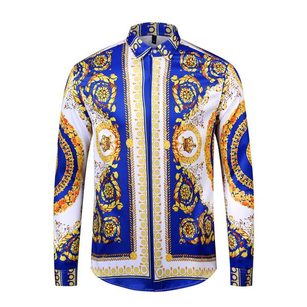 

shirts vintage royal baroque floral shirt men women autumn shirts long sleeve luxury design 3d print casual slim fit noble clothes, White;black