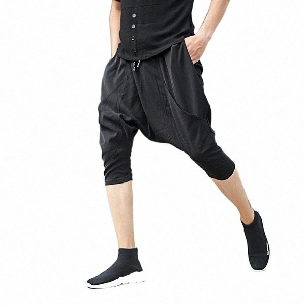 

men's pants men's clothing bigbang hair stylist fashion personality loose capri pants skinny harem singer costumes b0jr#, Black