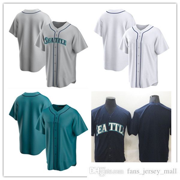 

baseball jerseys ken griffey jr. 24 jesrey seattle white navy gray green cream color button up men size s-xxxl stitched mix and match all, Black