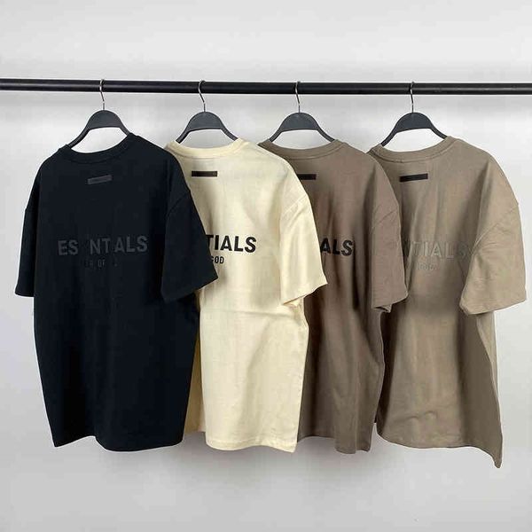 

men's hoodies sweatshirts hip hop essentials designer t shirts short offset 2021ss sleeve t-shirt multi thread fashion gray brown moss, Black