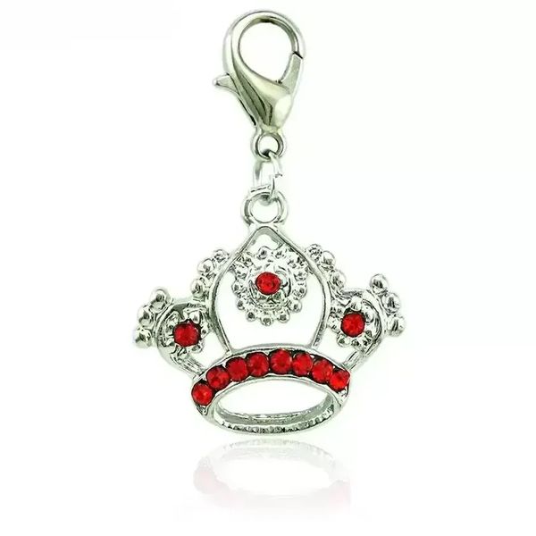 

keychain favors fashion lobster clasp charms dangle rhinestone pierced imperial crown pendants diy making jewelry accessories fy5450 902, Silver
