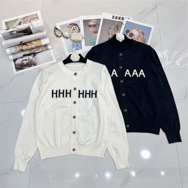 

women's knitted cardigan girl knit sweaters jumper heavy craft tide fashion all-match female sweater jacket for autumn v collar black w, White;black