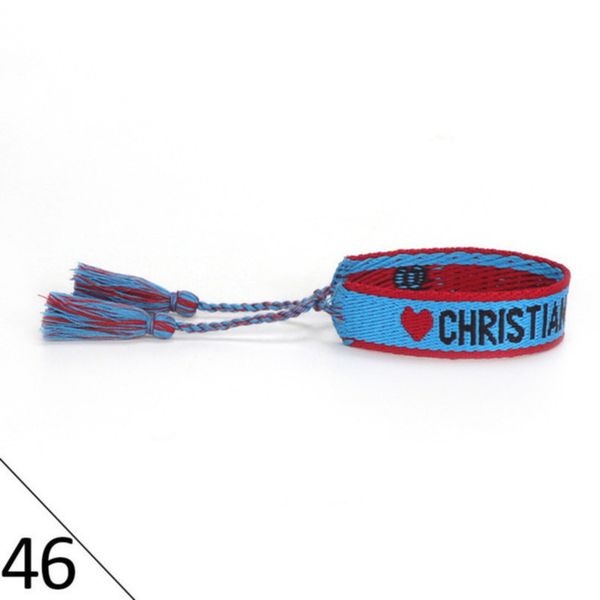 

fashion brand bracelets woven friendship for womens handmade braided luxury bracelet designers with tassel print embroidery mens jewelry ban, Golden;silver