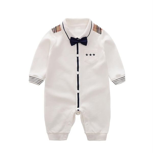 

yierying baby rompers infant jumpsuits party bow tie gentleman for boy romper cotton newborn baby clothes lj2010232493, Blue