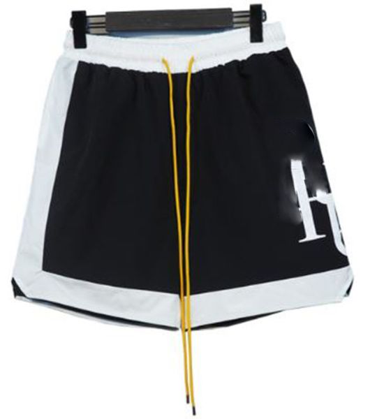 

men's shorts new color block large logo casual shorts fashion sports style, White;black
