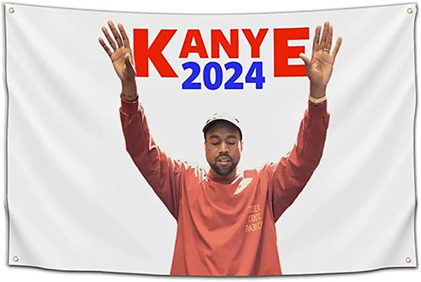 

kanye flag 3x5 ft funny poster man cave wall decor banner with brass grommets for president college dorm room bedroom living room