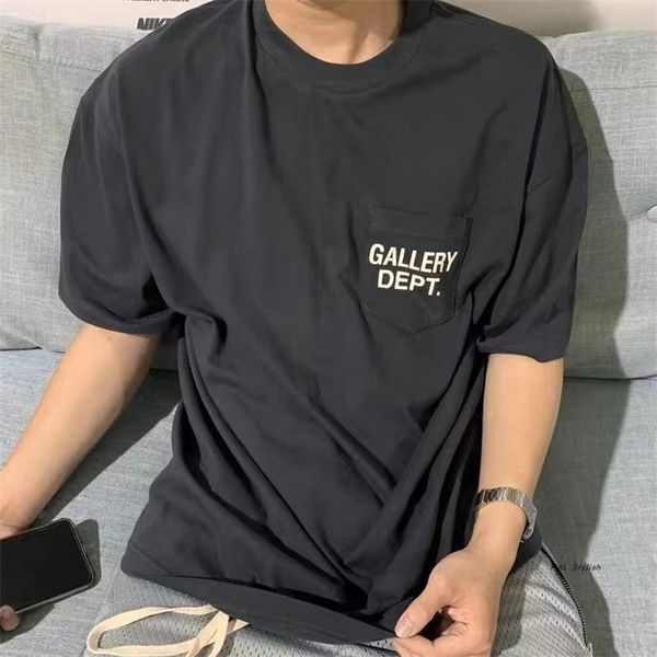 

trendy gallerydept designer t shirts european american fashion brand retro chen wash used pocket simple short sleeve t-shirt men, White;black