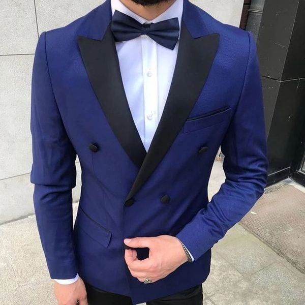 

2022 fashion navy tuxedos groom wedding men suits 2 pieces tuxedo blazer costumes de smoking pour hommes men jacket pants, Black;gray