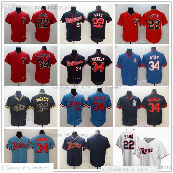 

2021 news seasons baseball jerseys stitched 22 miguel sano 34 kirby puckett white home navy blue red alternate black gold jersey