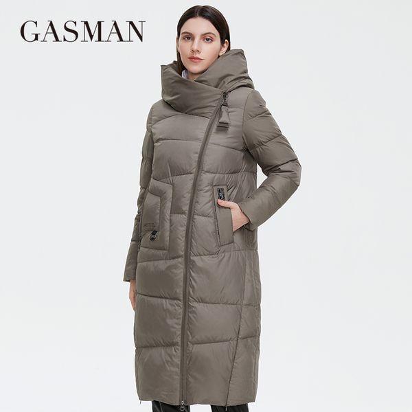 

women's down parkas gasman winter down jacket women long thick coat hooded puffer warm female brand cotton clothes elegant retro parka, Black