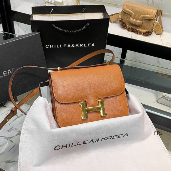 

constances designer bags 2022 herme new fashion high sense tofu bag womens versatile one shoulder messenger h buckle kangka dv56