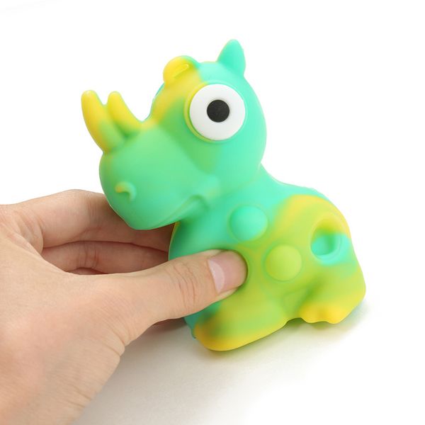

Decompression toy Pioneer of rat eradication pat press decompression ball silicone 3D little rhino pinch music fluorescent