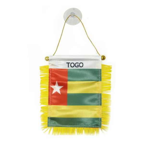 

togo mini flag banner 10x15 cm premium polyester pennant with suction cup for home office door decor