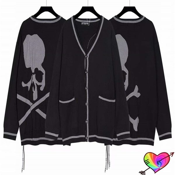 

mens sweaters mastermind world cardigan men women 1 1 pocket buttons mastermind japan sweaters skeleton skull graphic mmj sweater 220901, White;black