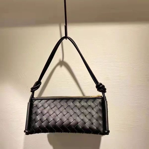

womens shoulder bags lady weave crossbody bag stylish leather underarm handbags classic triangle shopping bags